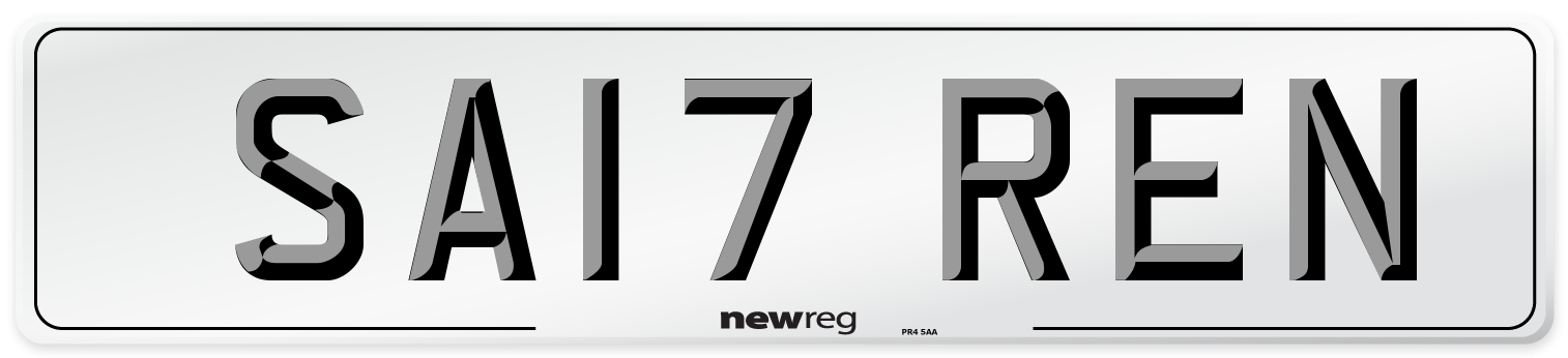 SA17 REN Number Plate from New Reg